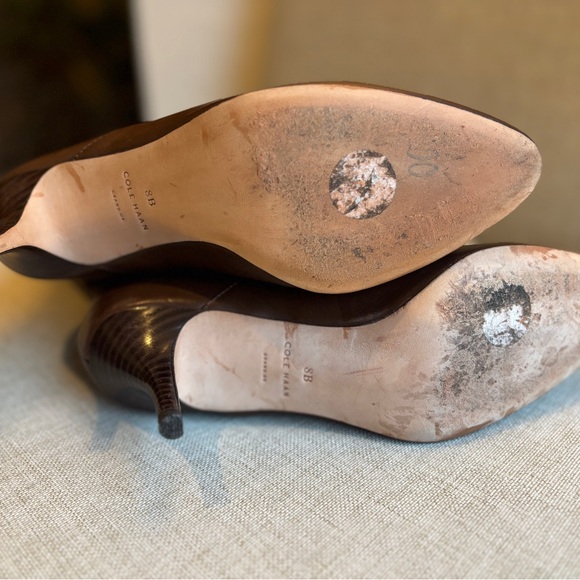 Cole Haan “Chrystie” High Heel Leather Knee Boots Women’s 8B Brown - Picture 7 of 15